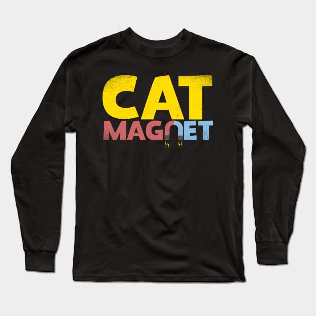 Cat Magnet Long Sleeve T-Shirt by thingsandthings